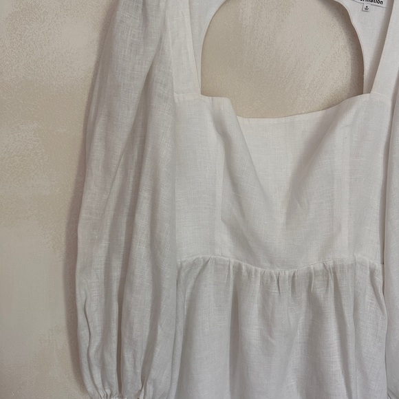 Reformation long sleeve linen dress with tie back - Picture 3 of 4